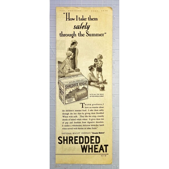 Shredded Wheat Cereal "How I take them safely through the Summer" Print Ad 1931 - Picture 2 of 3